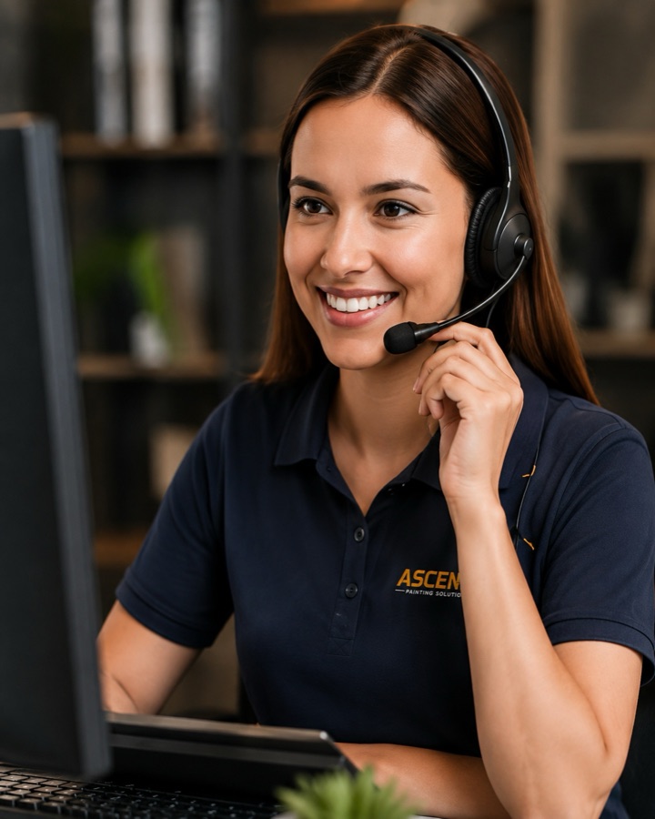 Ascend customer support representative wearing a headset