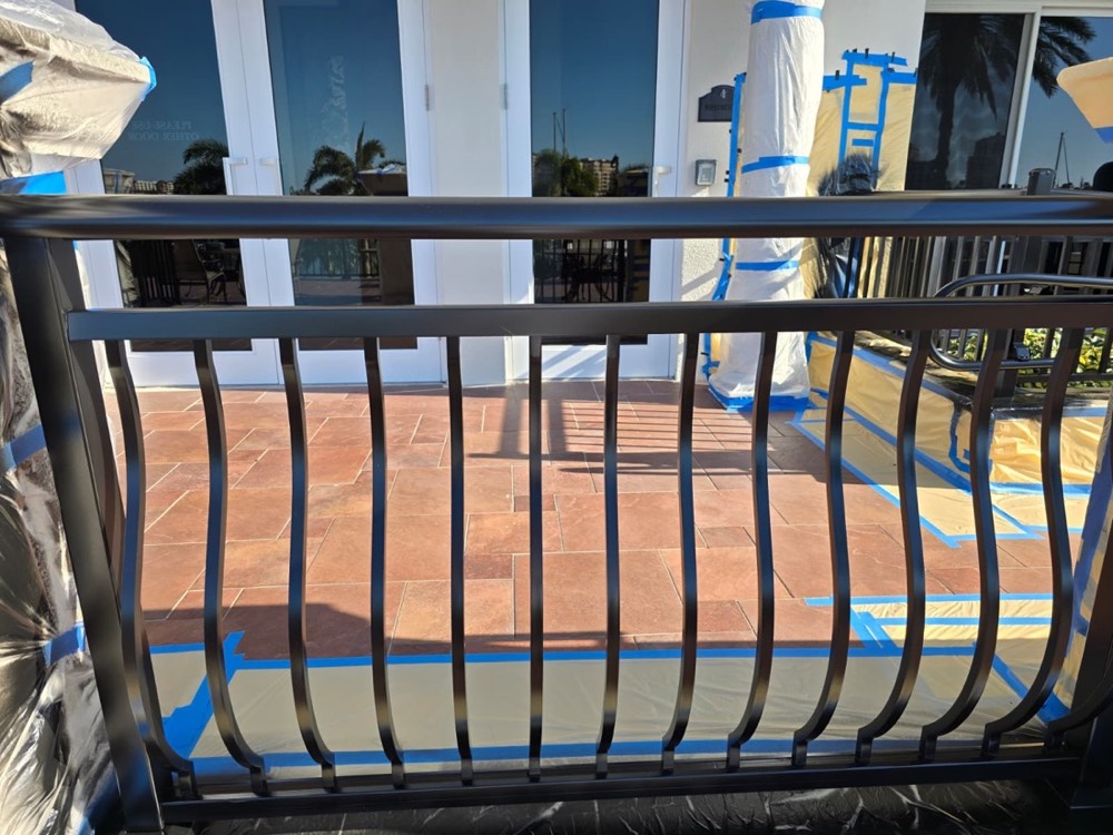 Powder-coated balcony railing