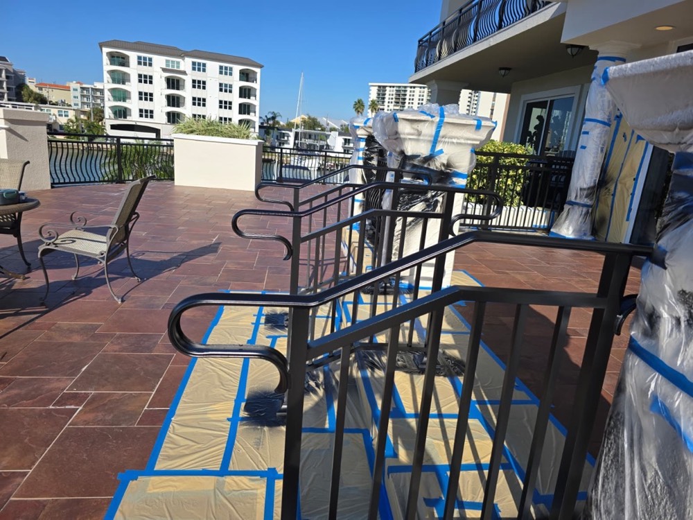 Powder-coated balcony railing
