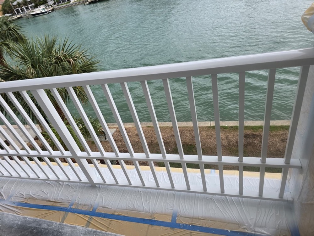 Powder-coated balcony railing