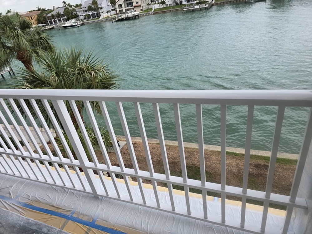 Powder-coated balcony railing