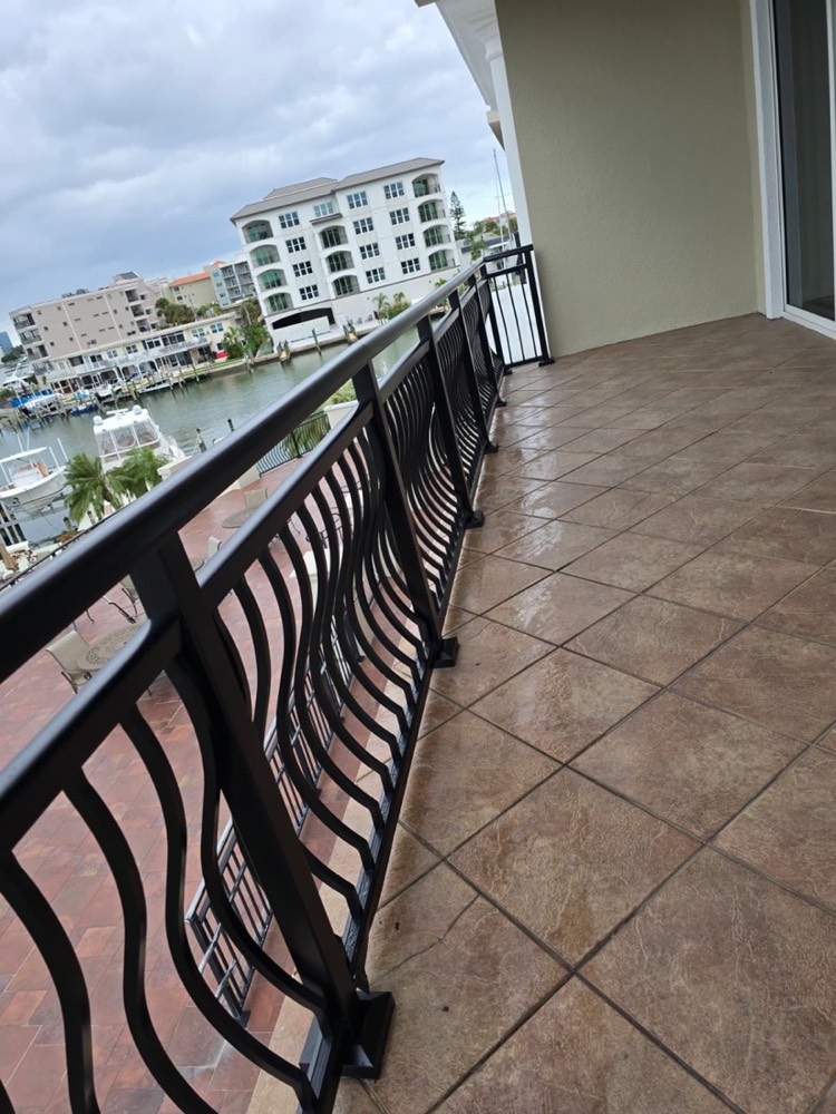 Powder-coated balcony railing