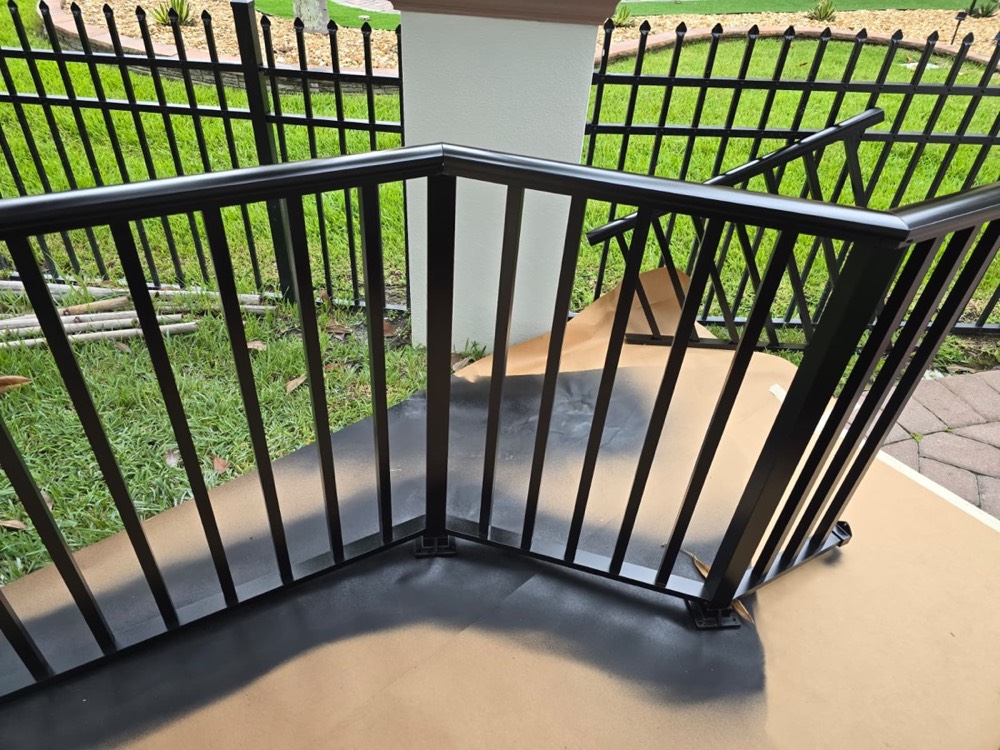 Powder-coated balcony railing