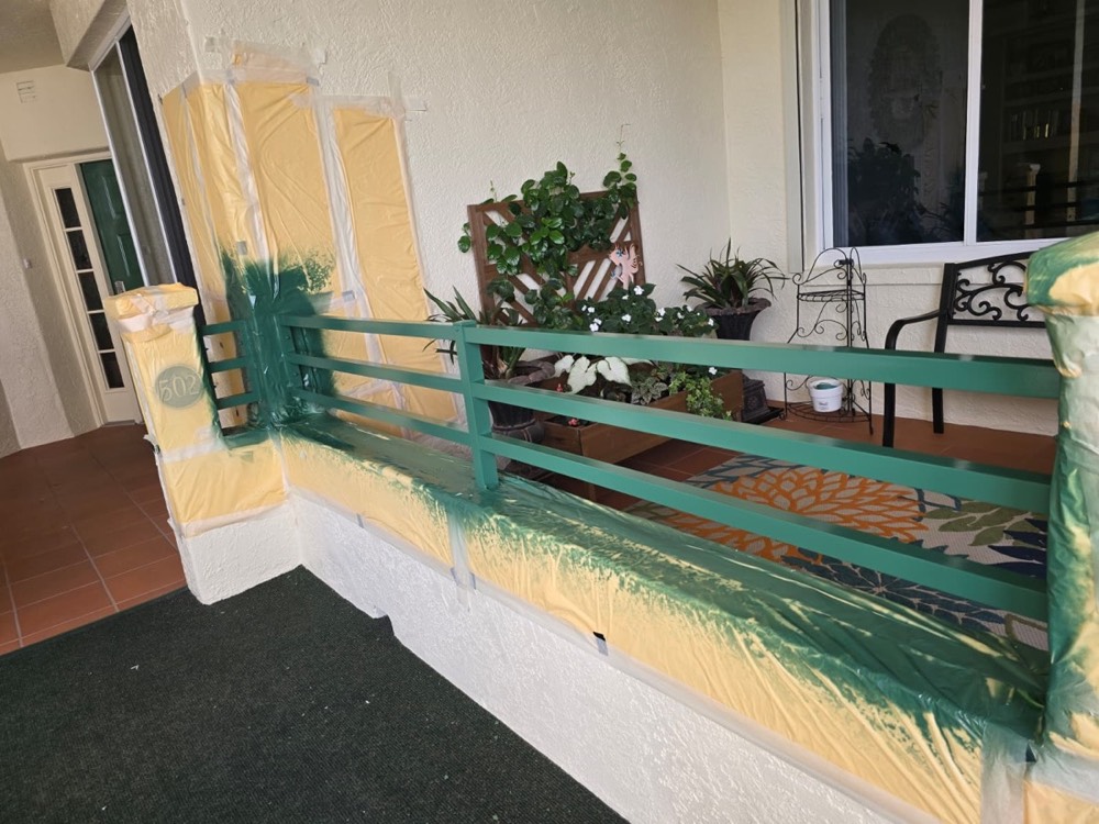 Powder-coated balcony railing