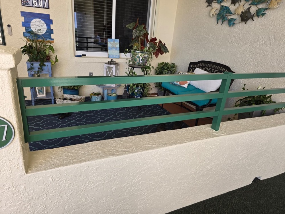 Powder-coated balcony railing