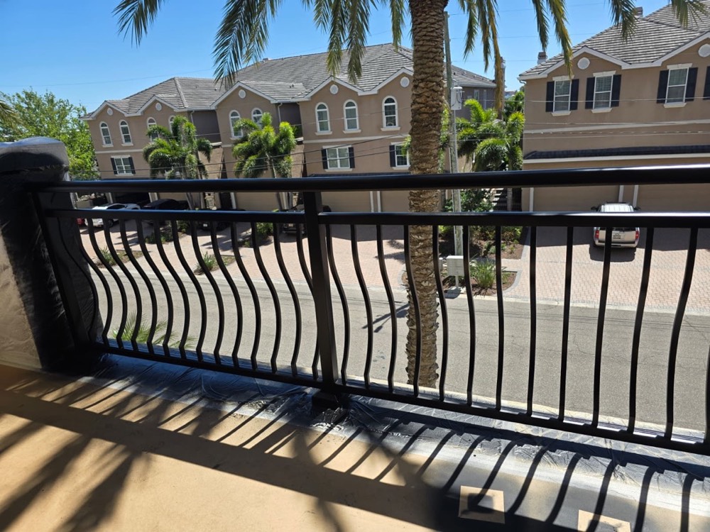 Powder-coated balcony railing