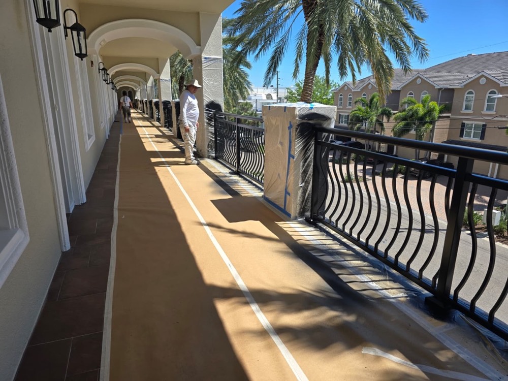 Powder-coated balcony railing