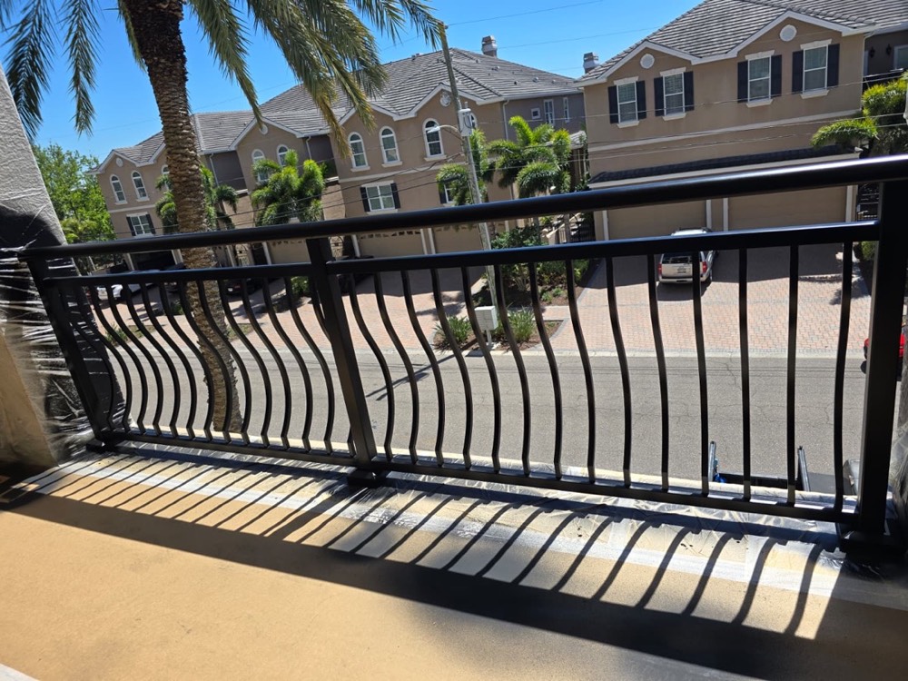 Powder-coated balcony railing