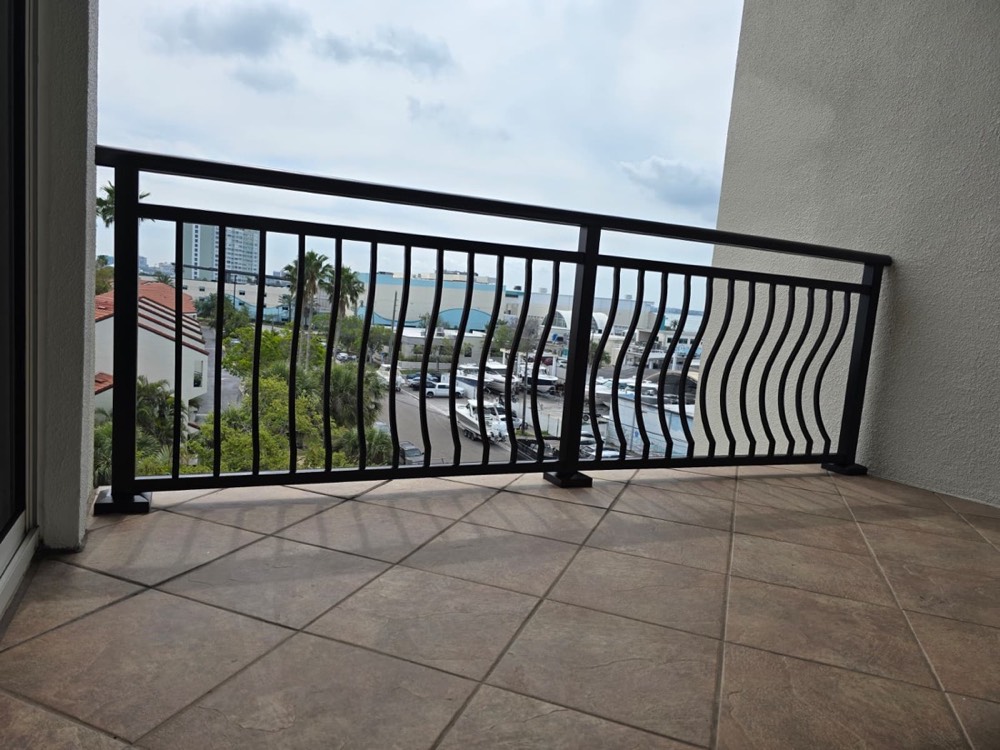 Powder-coated balcony railing