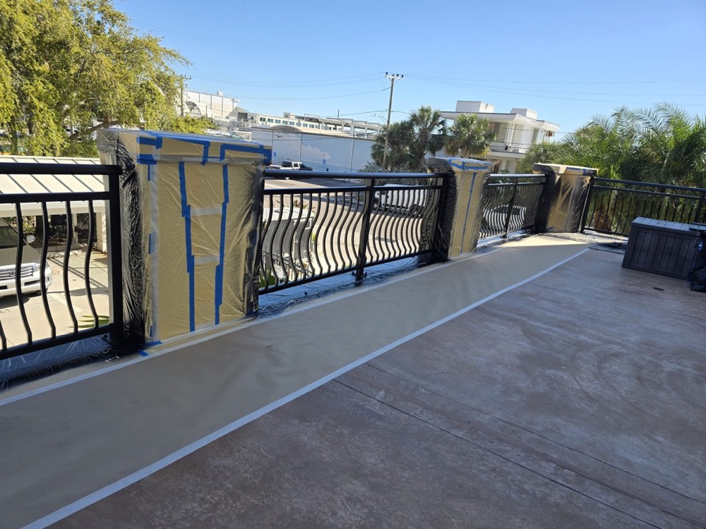 Powder-coated balcony railing