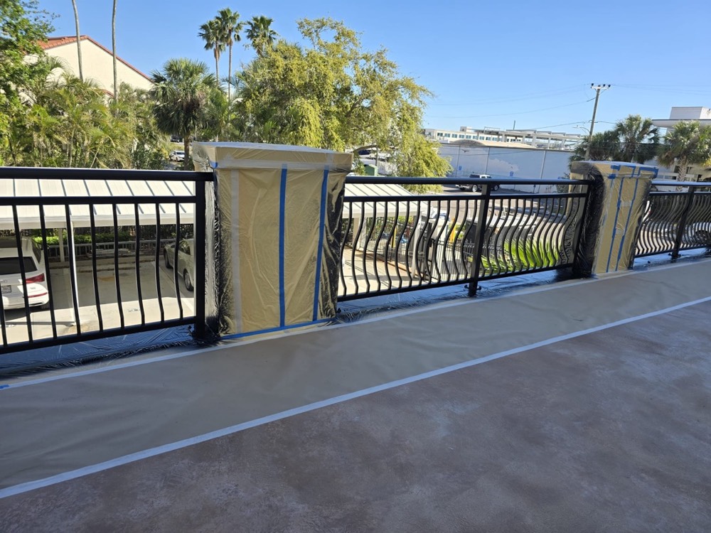 Powder-coated balcony railing