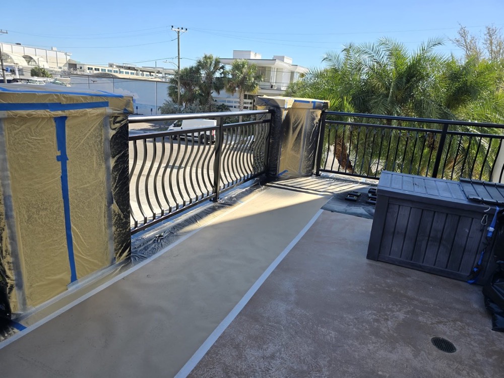 Powder-coated balcony railing
