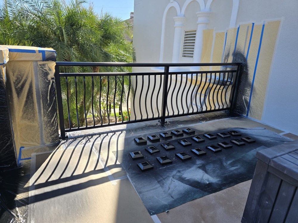 Powder-coated balcony railing