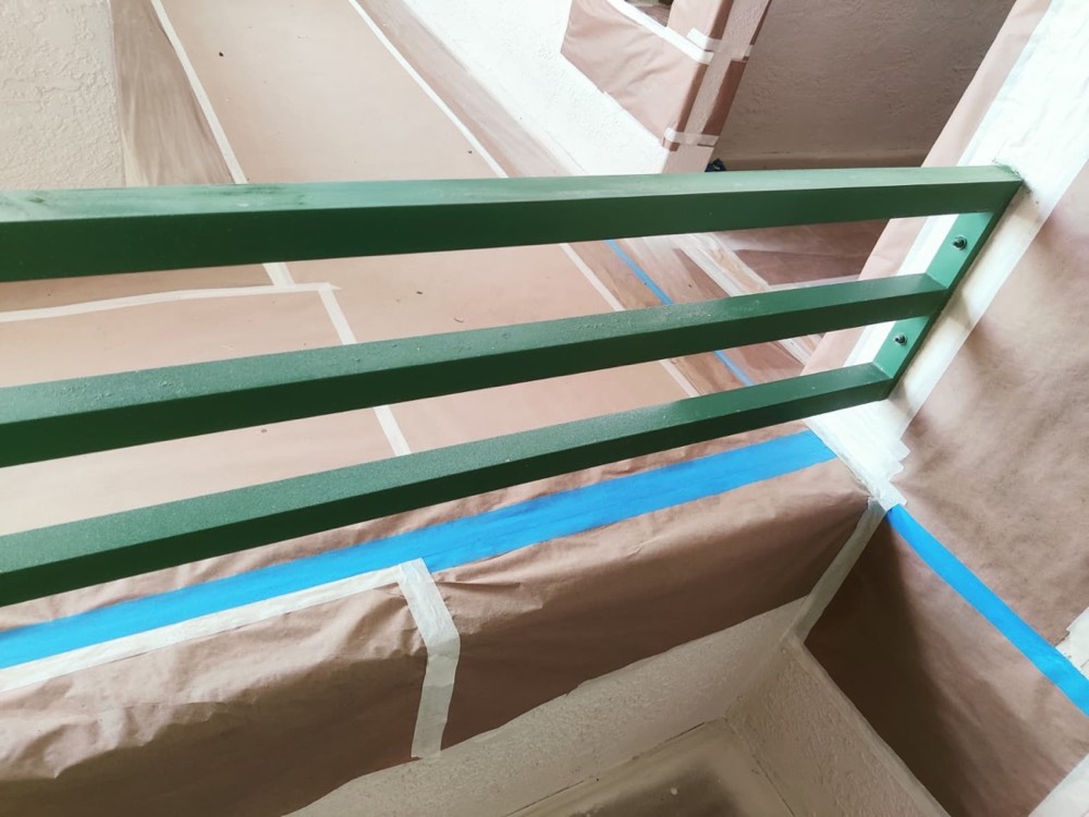 Powder-coated balcony railing