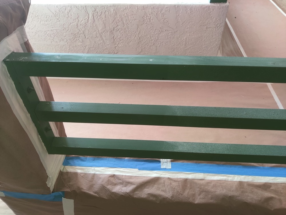 Powder-coated balcony railing