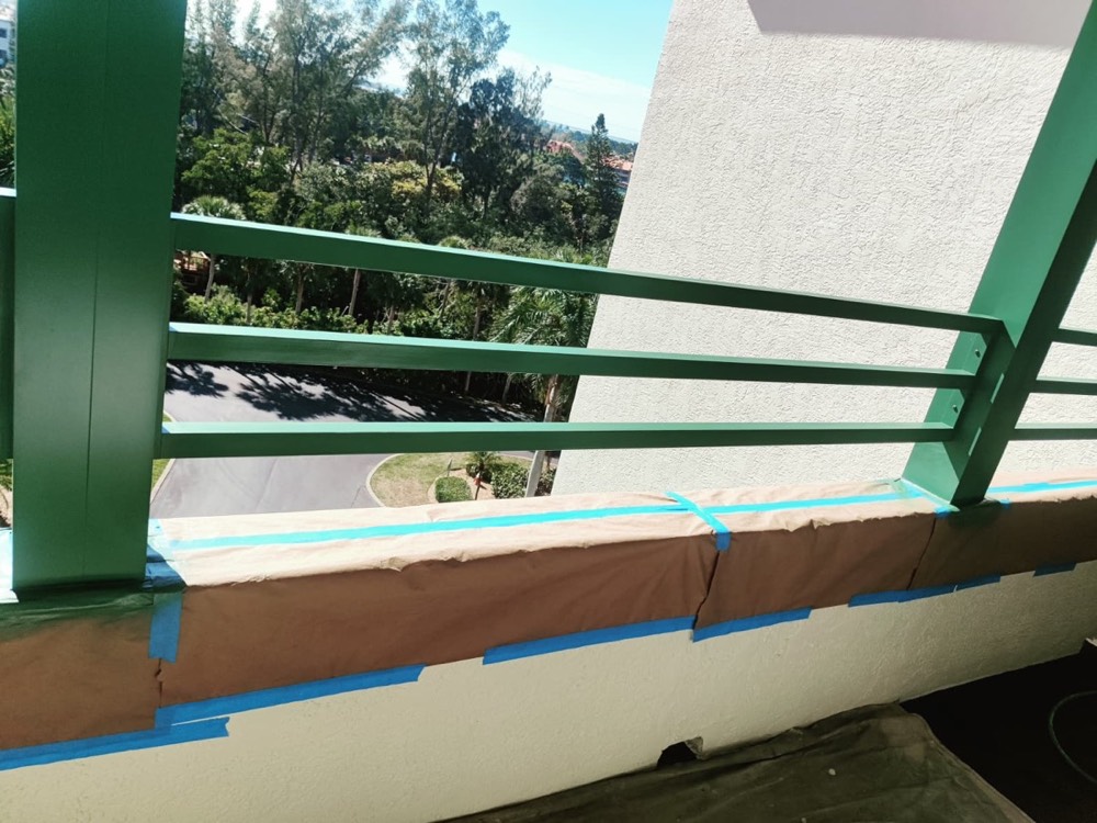 Powder-coated balcony railing