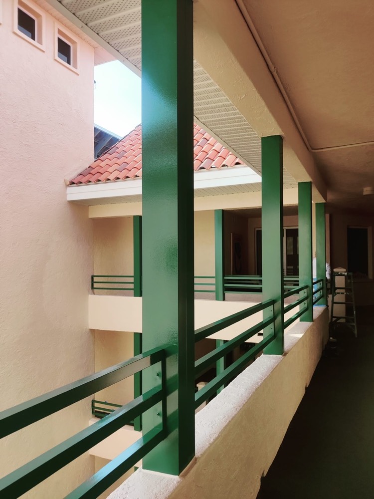Powder-coated balcony railing