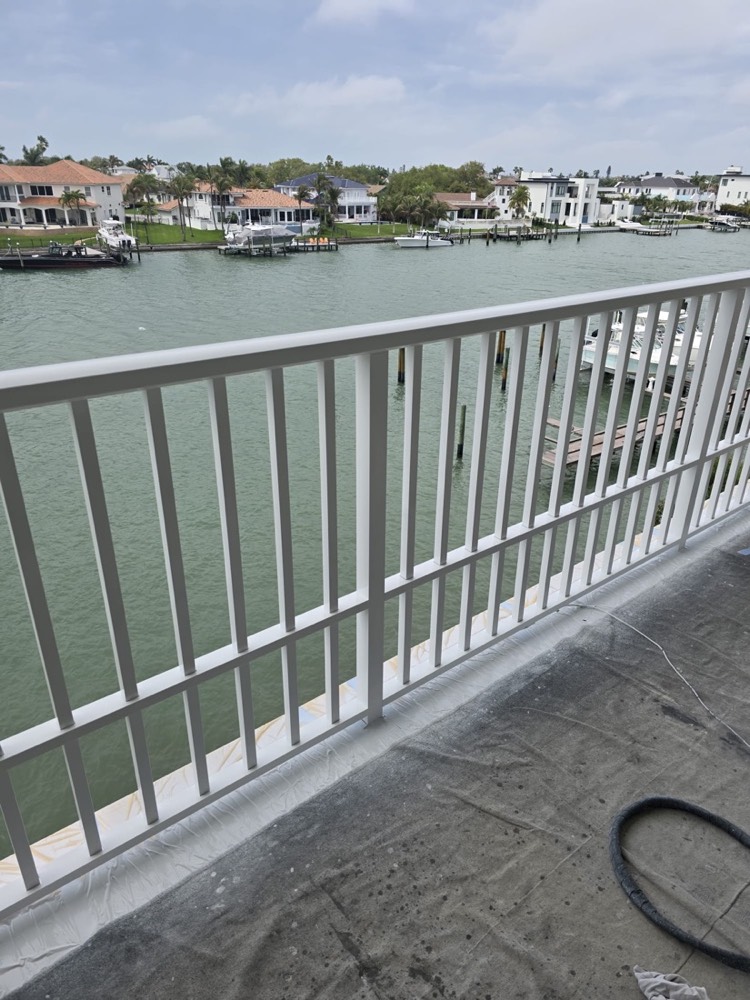 Powder-coated balcony railing