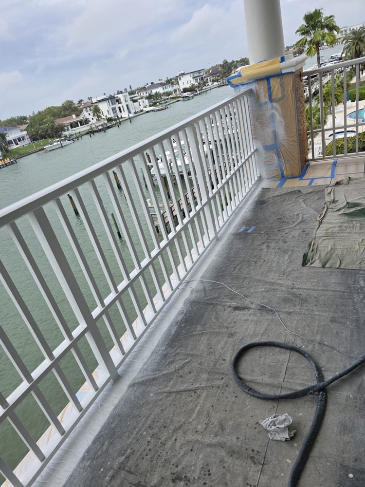Powder-coated balcony railing