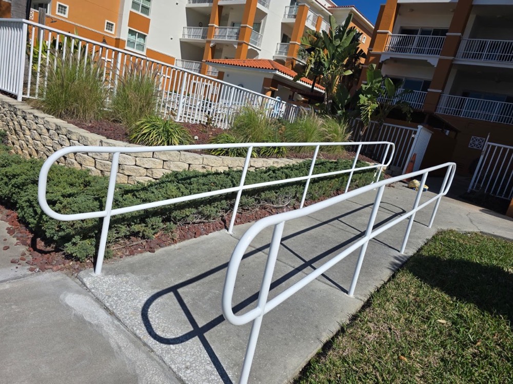 Recoated stair railing