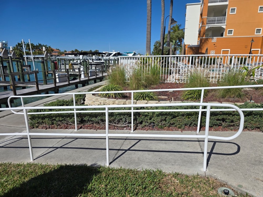 Recoated stair railing