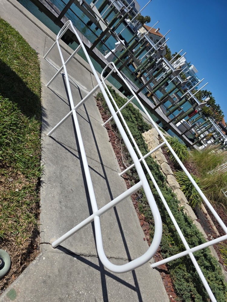 Recoated stair railing