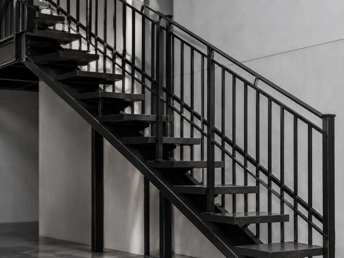 Textured matte black metal railings in Lake Mary, Florida