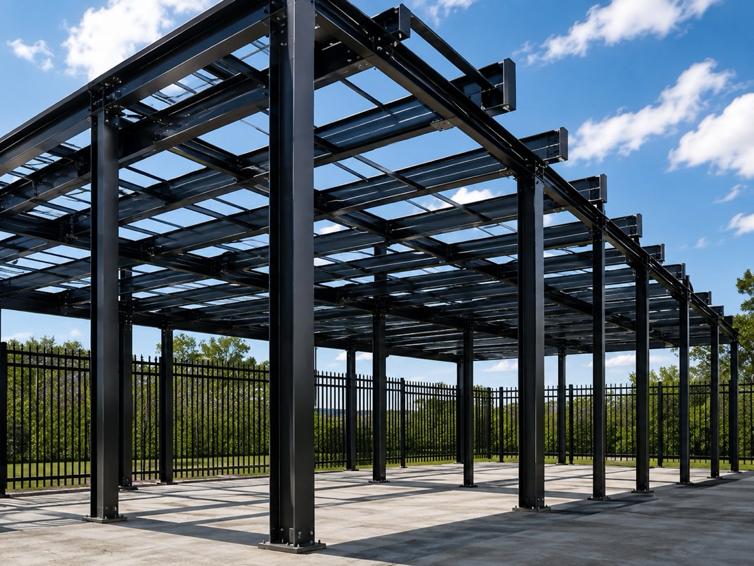 Powder-coated structural steel frame in Sanford, Florida